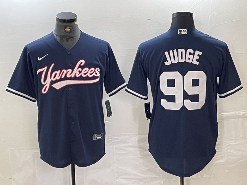 Men New York Yankees #99 Judge Dark blue Second generation joint name Nike 2024 MLB Jersey style 1